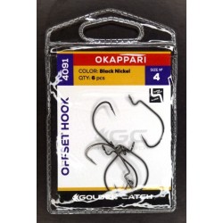 Гачки для риби, GC Offset Okkapari 4091, 6шт/уп, колір BN, №4